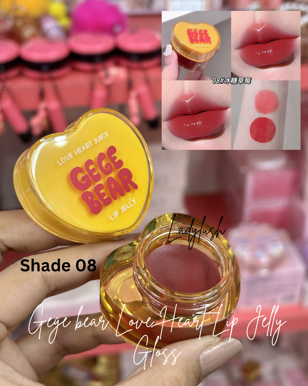 Gege Bear jelly Heart Lipgloss