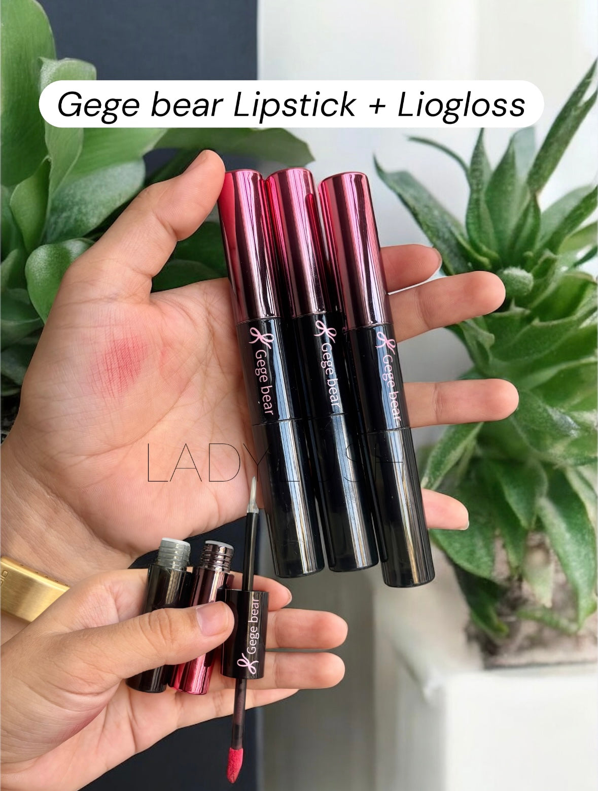 Gege bear Dual Lipgloss + Lipstick