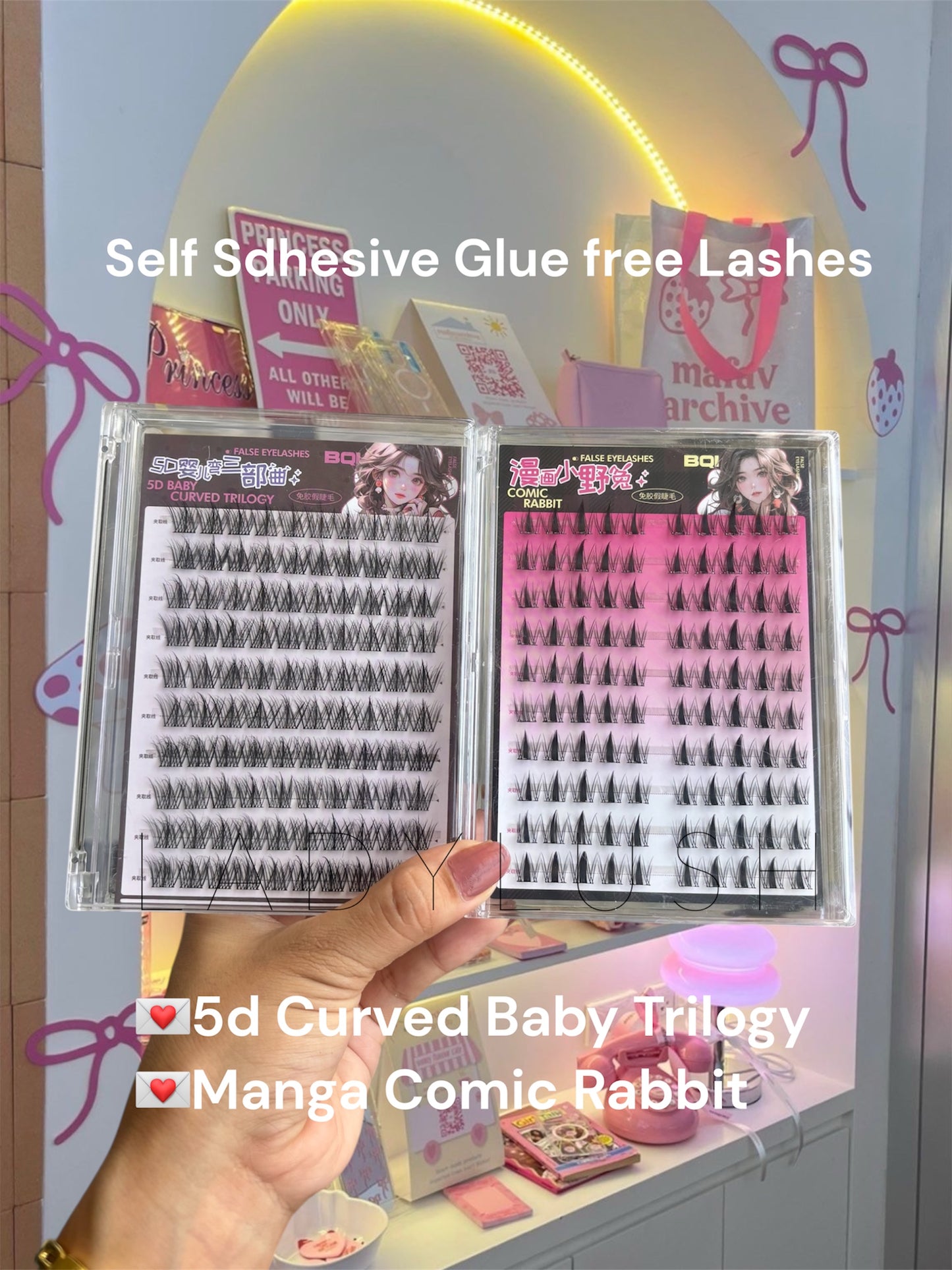 Bqi self adhesive glue free lashes