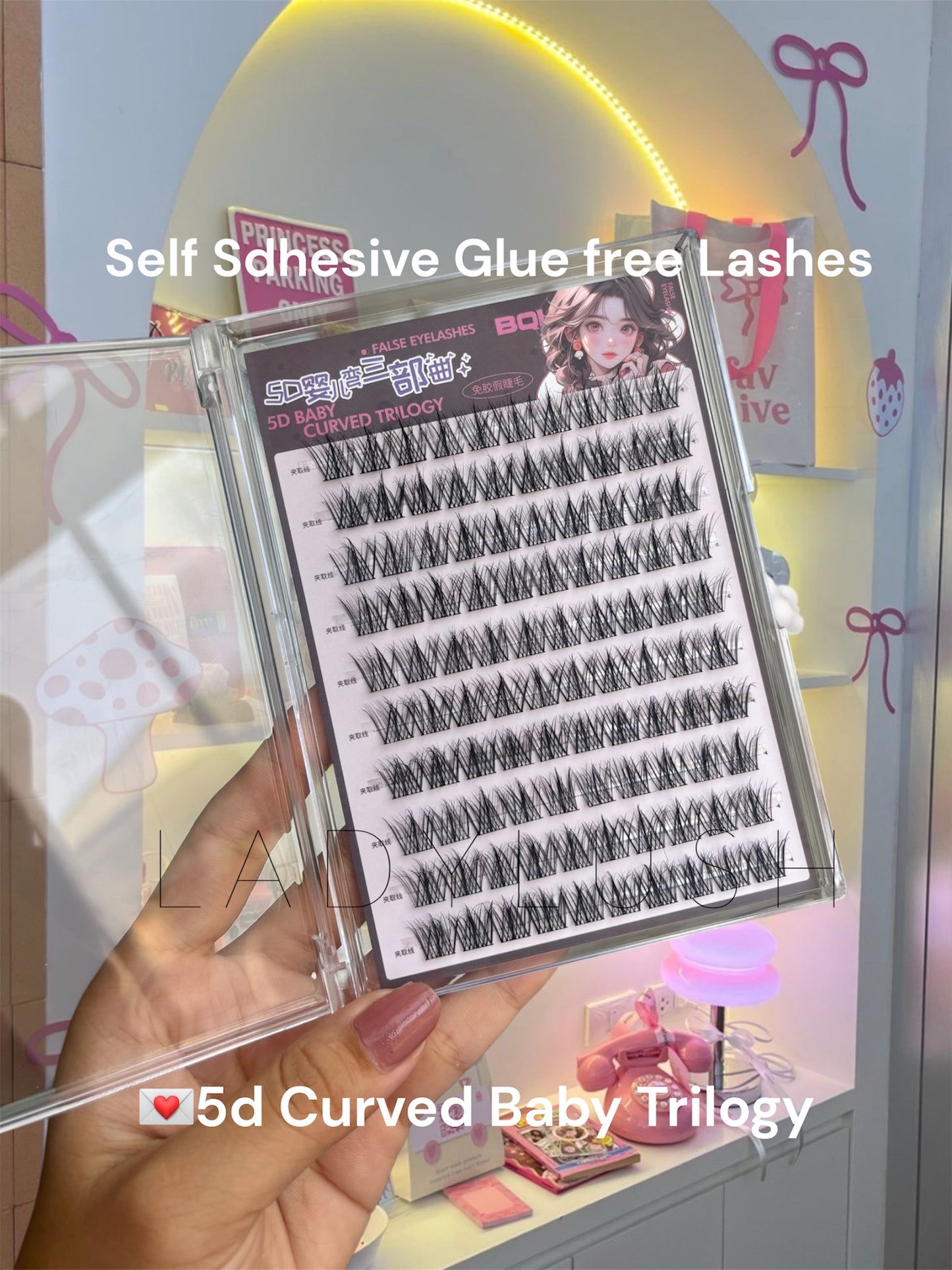 Bqi self adhesive glue free lashes