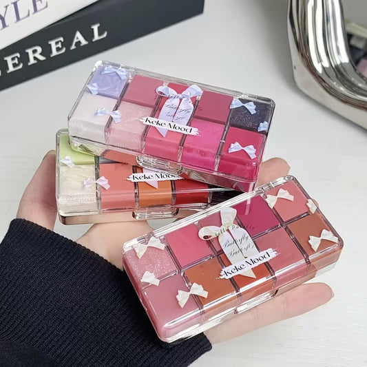 FLORETTE dupe Kekemood Lipgloss Pallete with applicator and mirror