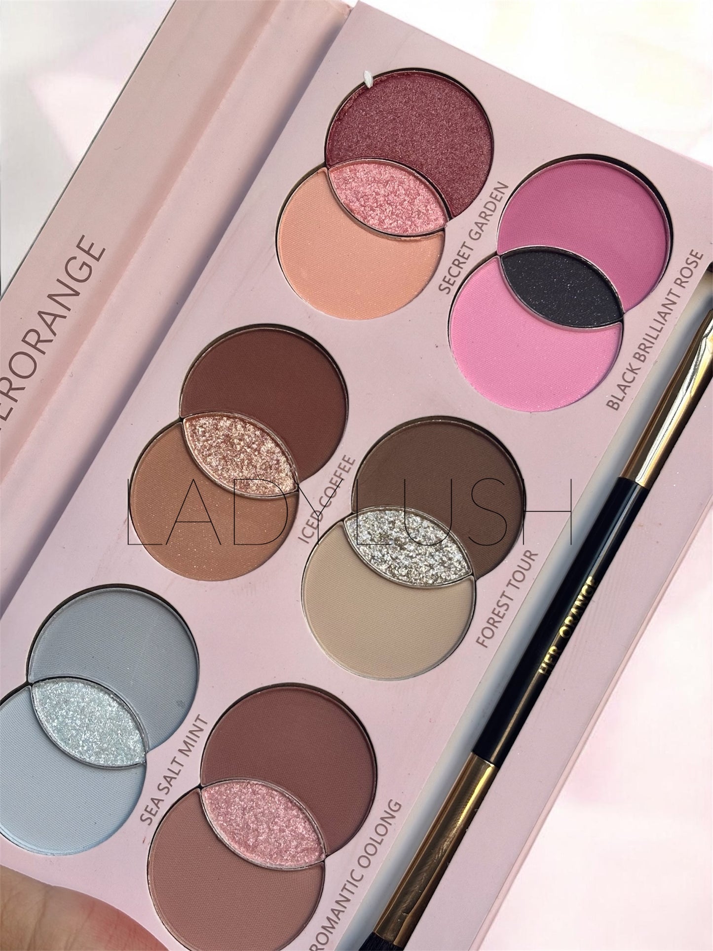 Her orange Eye pallete kit with brush