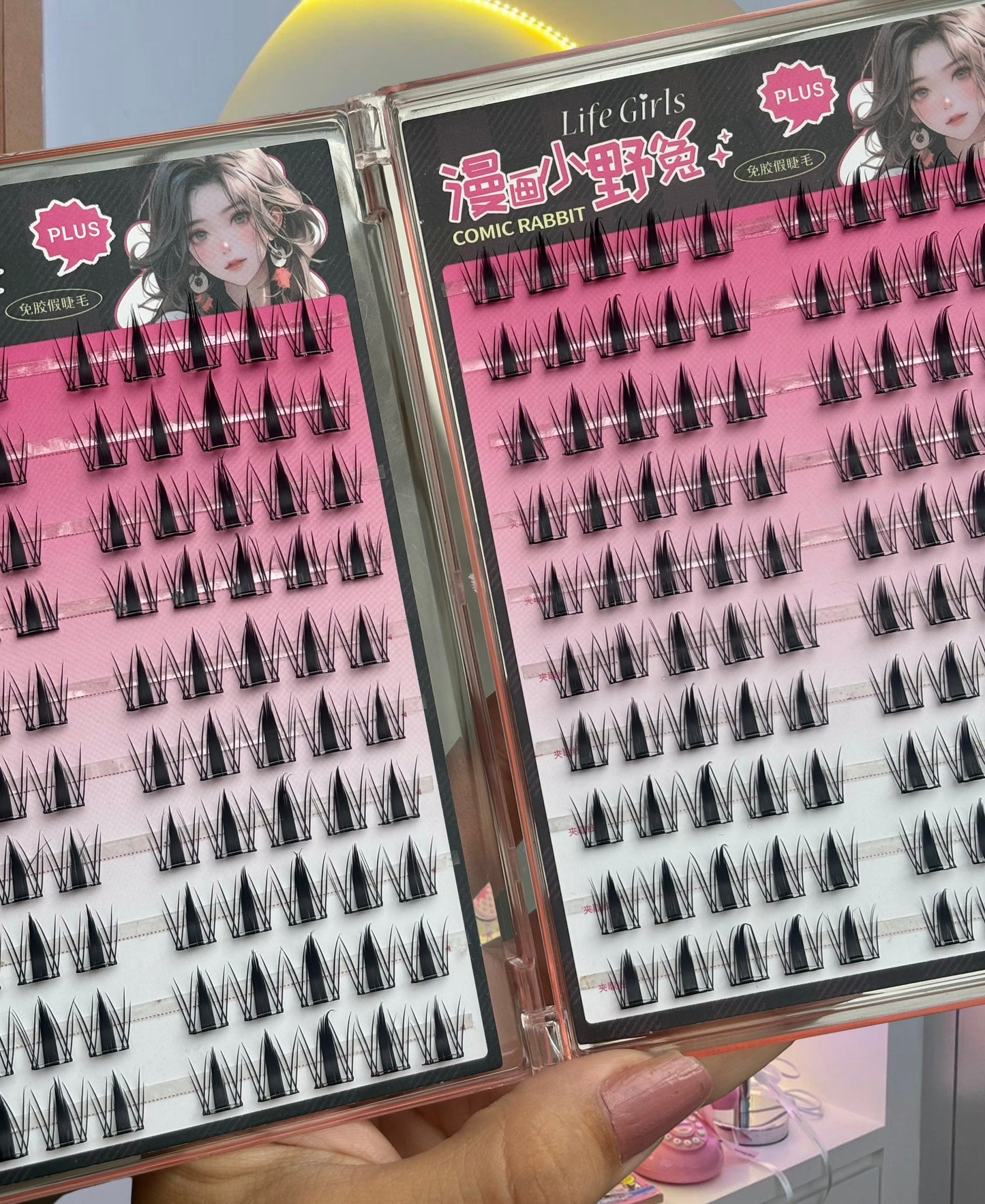 Manga anime bunny self adhesive glue free lash book