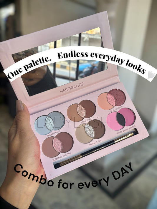 Her orange Eye pallete kit with brush