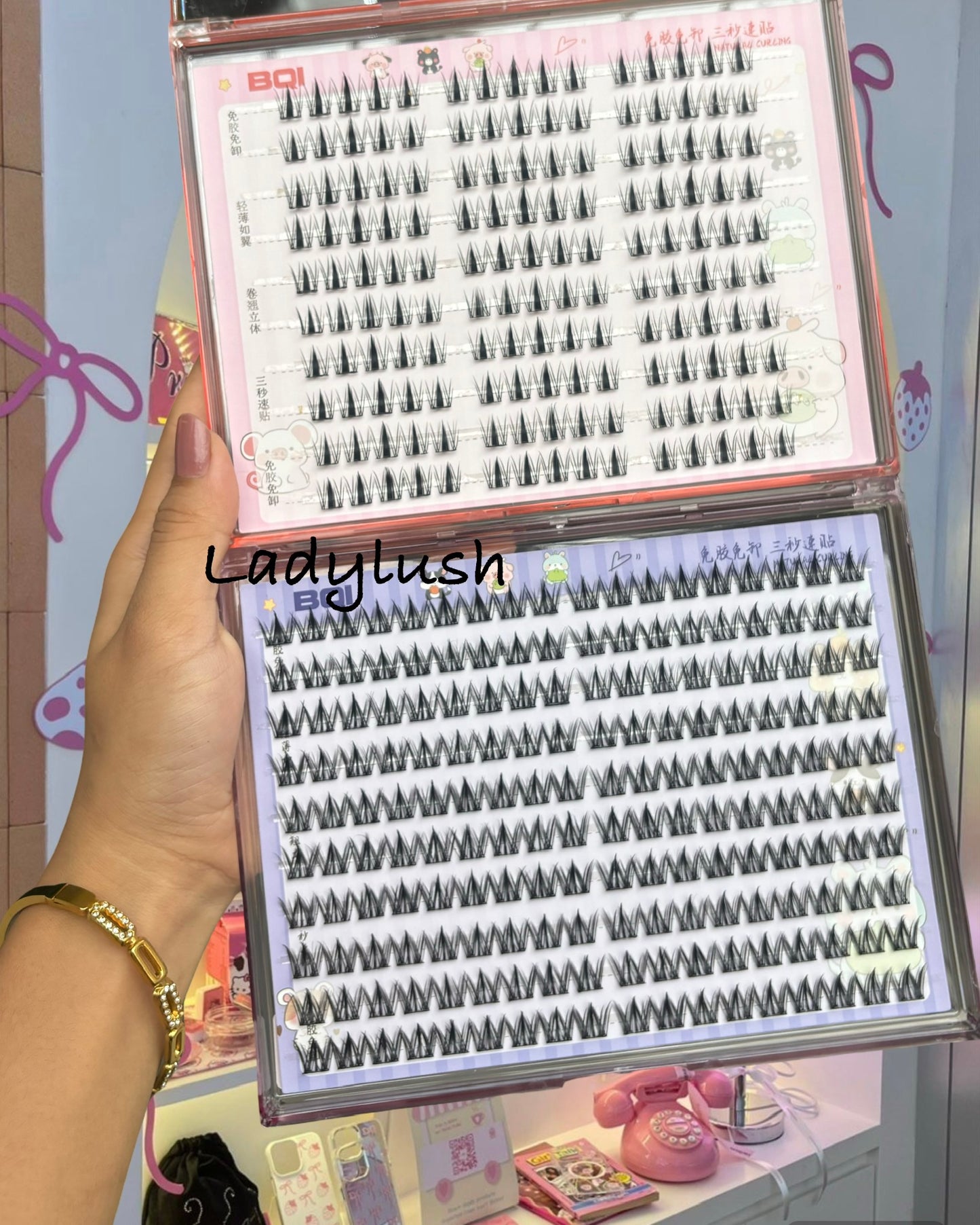 Bqi self adhesive Glue Free lashes