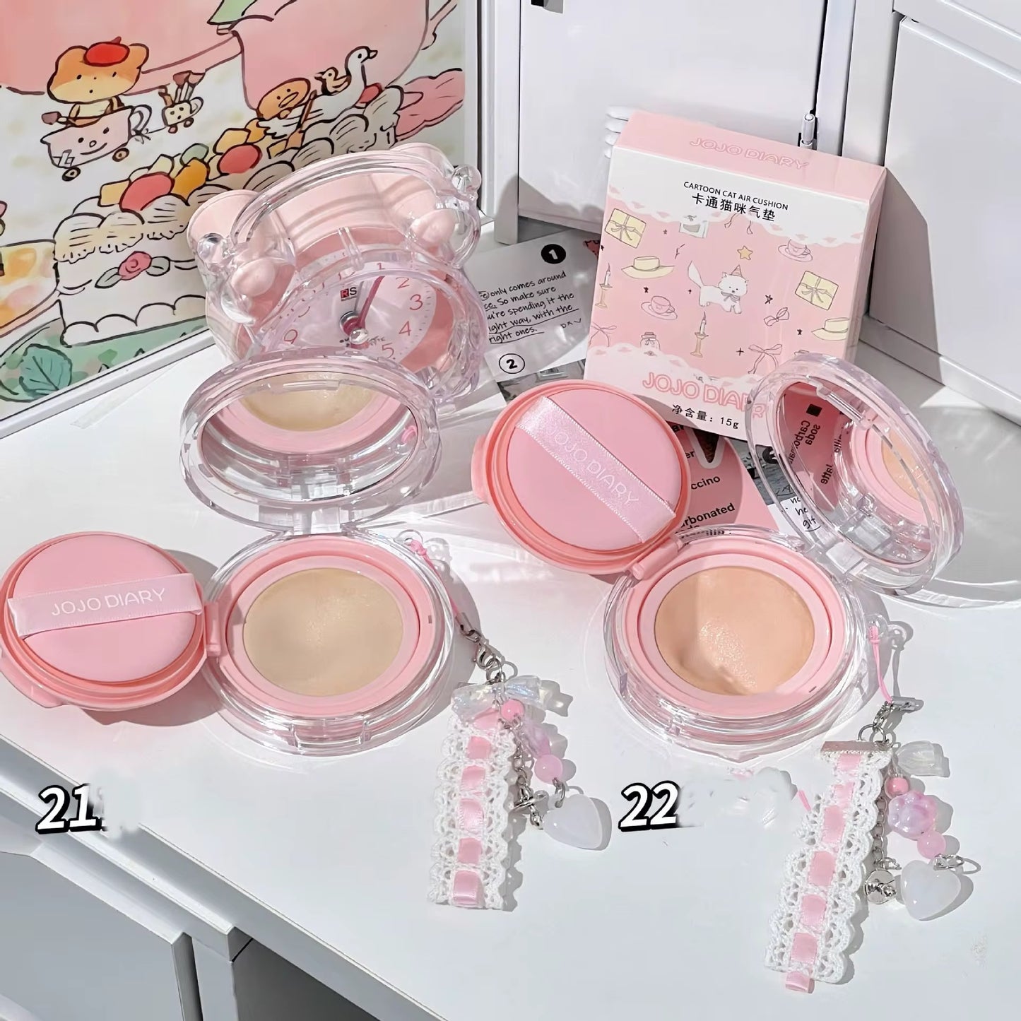 Jojo Diary Waterproof Cushion Foundation with charm