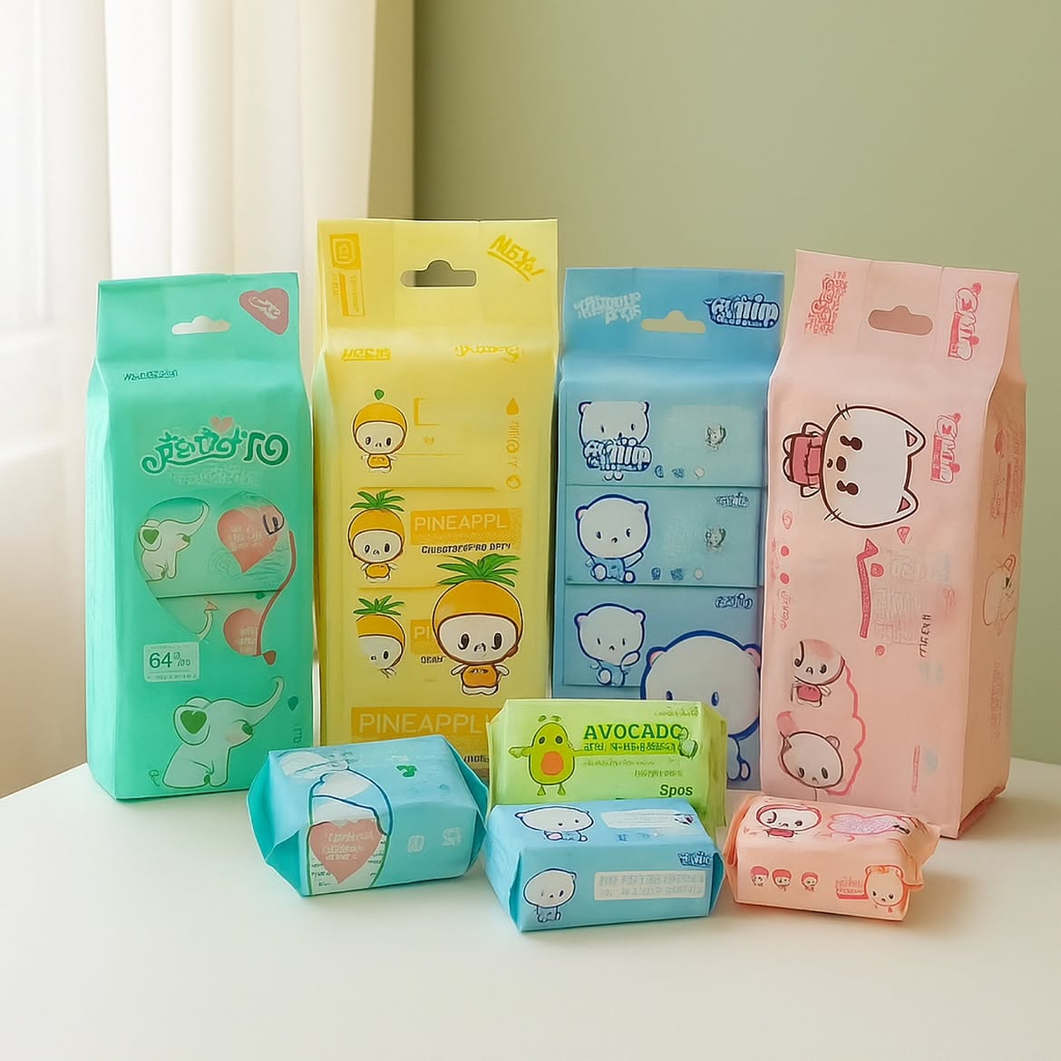 Mini kawai wet wipes ( Random)