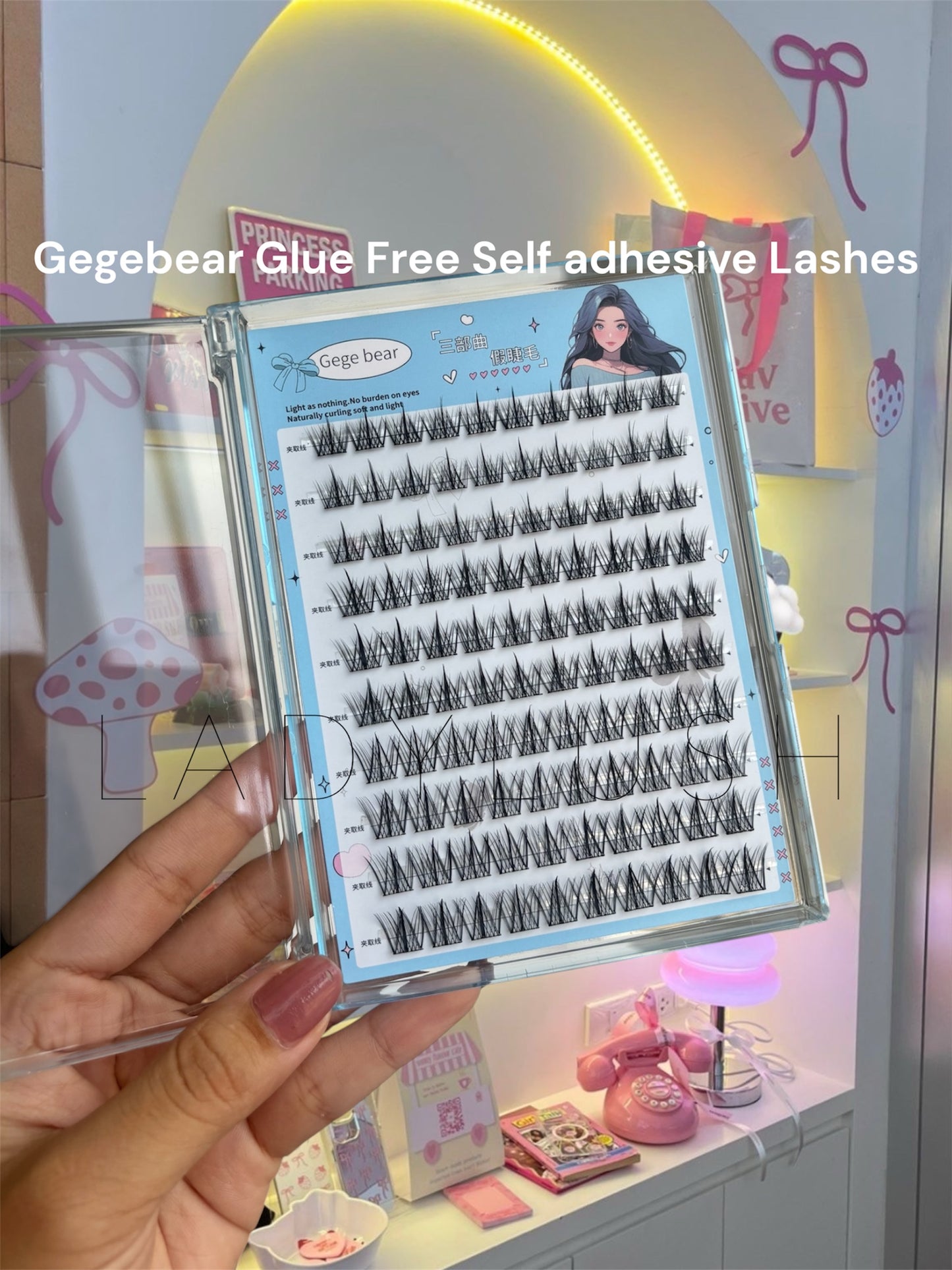 Gege bear Self Adhesive Glue Free Eyelash